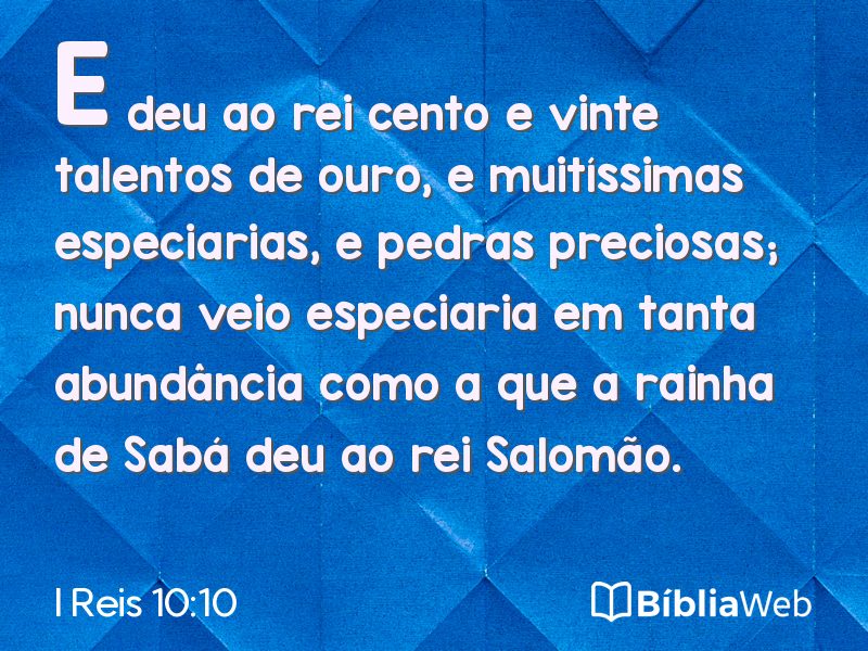 I Reis 10:10 em imagem para compartilhar