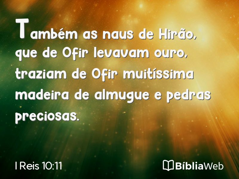I Reis 10:11 em imagem para compartilhar