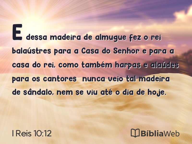 I Reis 10:12 em imagem para compartilhar