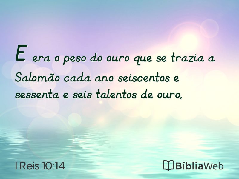 I Reis 10:14 em imagem para compartilhar
