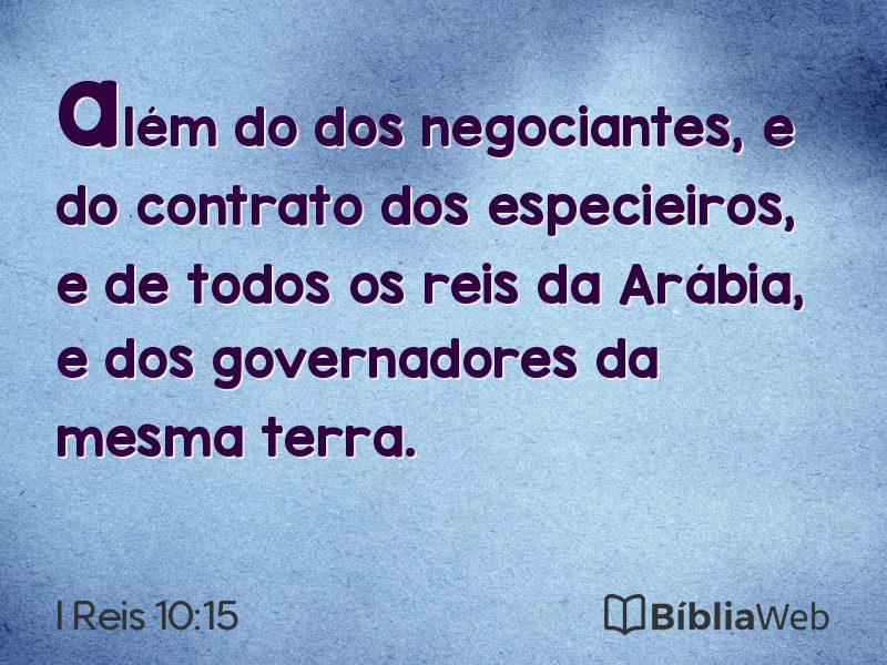 I Reis 10:15 em imagem para compartilhar