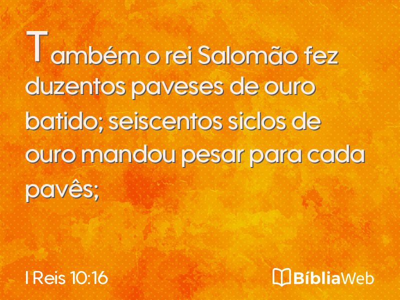 I Reis 10:16 em imagem para compartilhar