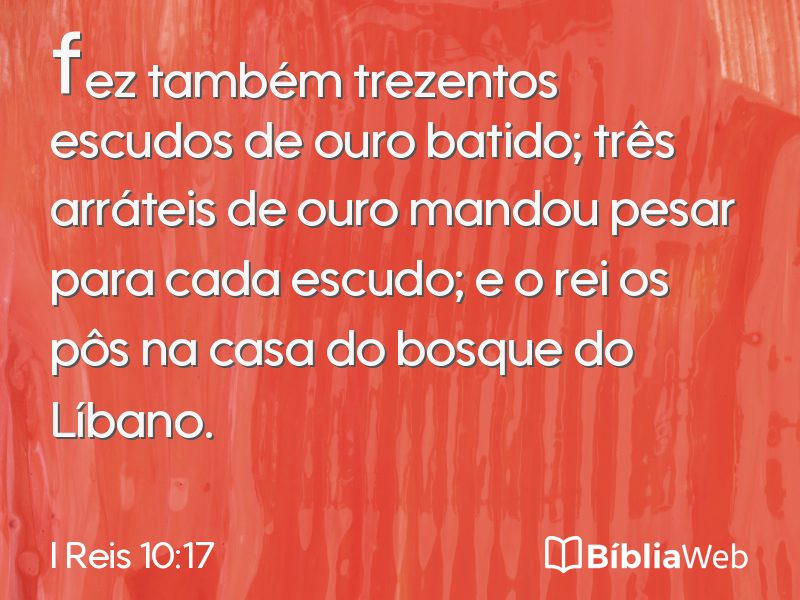 I Reis 10:17 em imagem para compartilhar