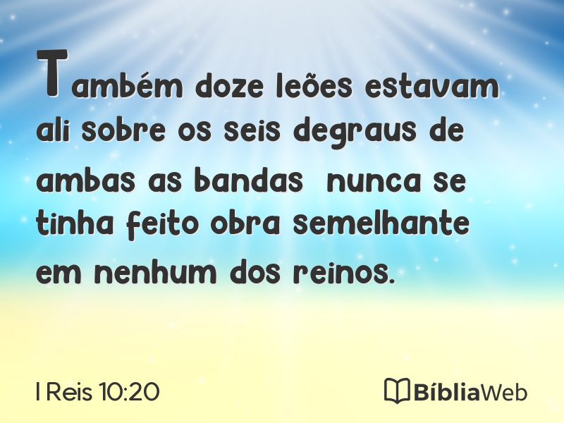 I Reis 10:20 em imagem para compartilhar