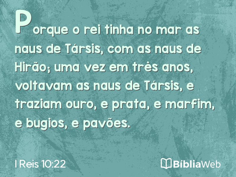 I Reis 10:22 em imagem para compartilhar