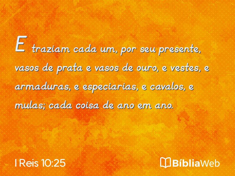 I Reis 10:25 em imagem para compartilhar