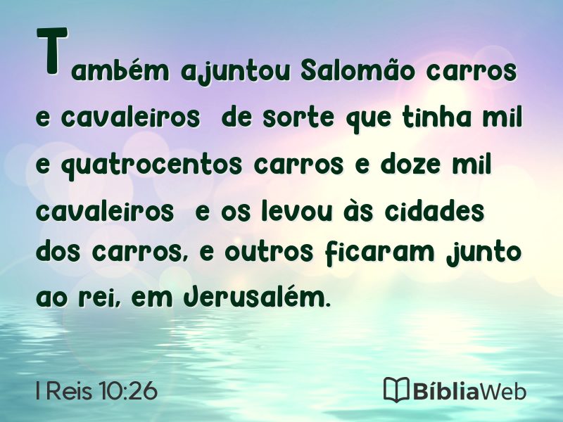 I Reis 10:26 em imagem para compartilhar