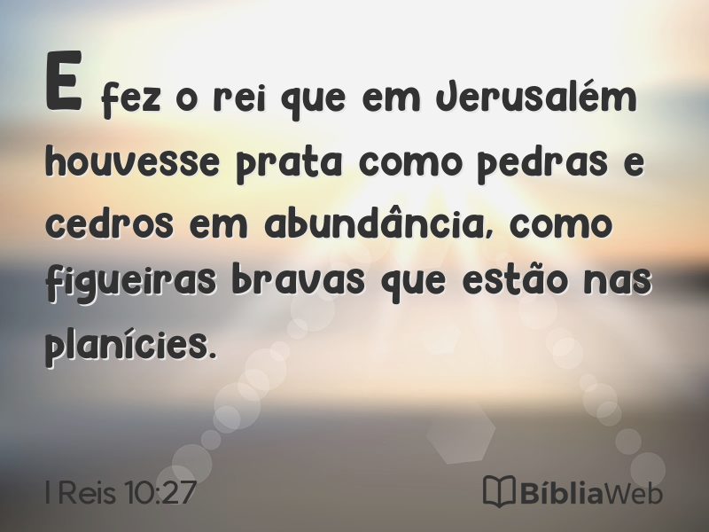 I Reis 10:27 em imagem para compartilhar