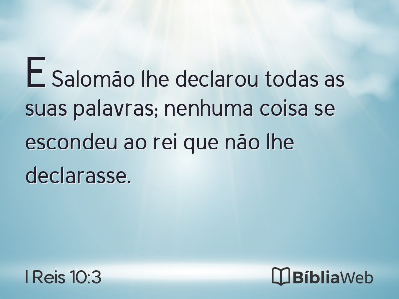 I Reis 10:3 em imagem para compartilhar