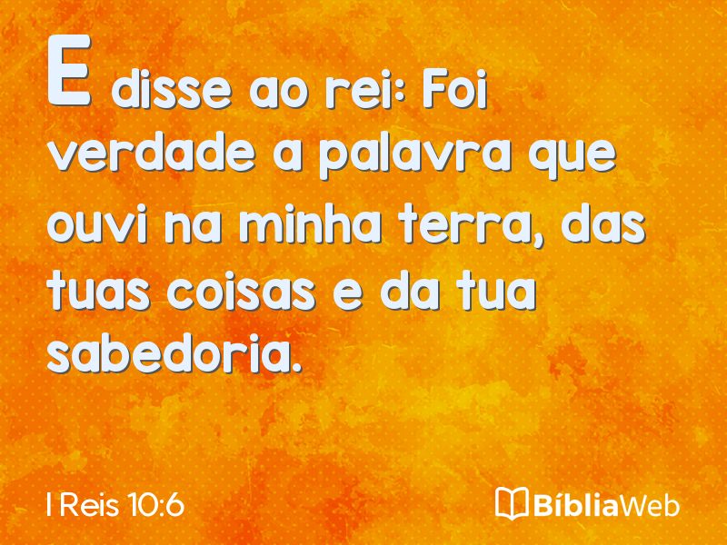 I Reis 10:6 em imagem para compartilhar