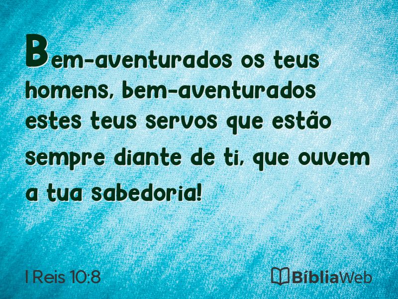 I Reis 10:8 em imagem para compartilhar