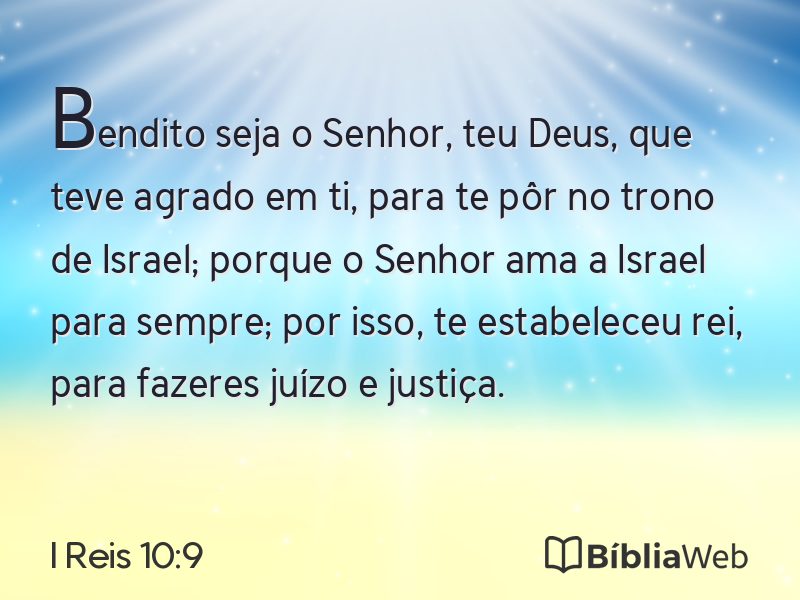 I Reis 10:9 em imagem para compartilhar