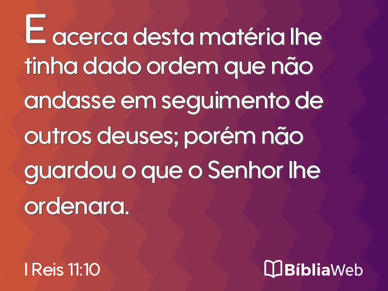 I Reis 11:10 em imagem para compartilhar