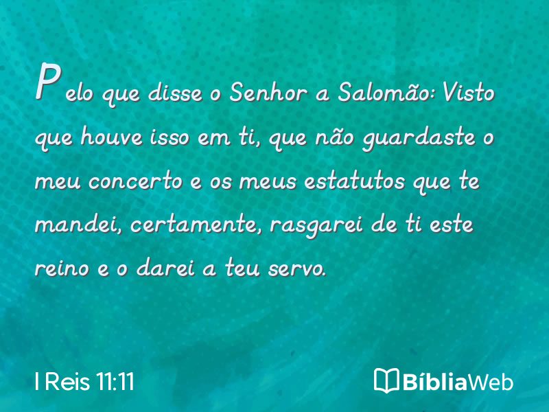 I Reis 11:11 em imagem para compartilhar