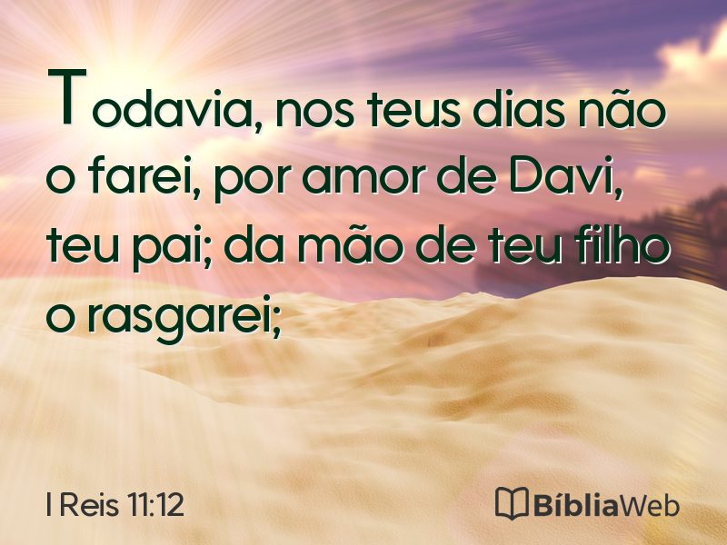 I Reis 11:12 em imagem para compartilhar