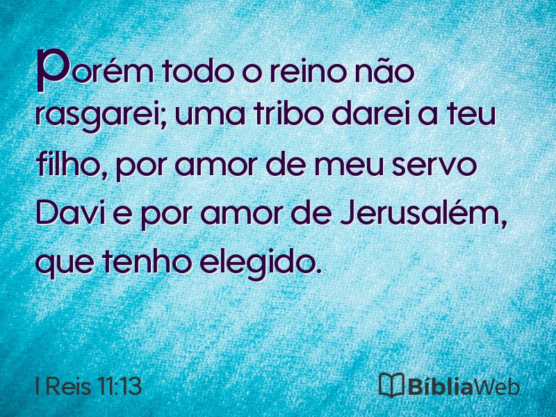 I Reis 11:13 em imagem para compartilhar