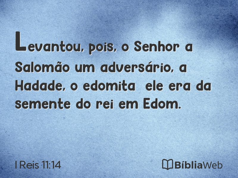 I Reis 11:14 em imagem para compartilhar