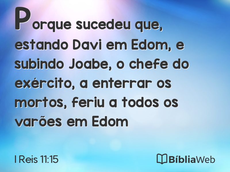 I Reis 11:15 em imagem para compartilhar