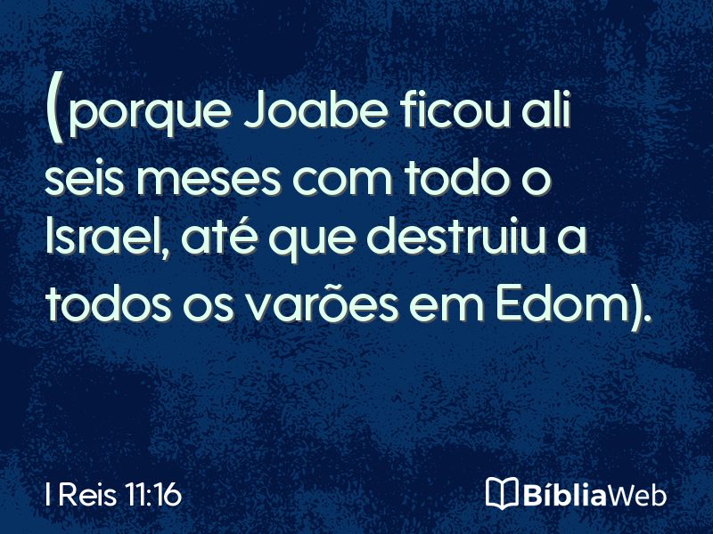 I Reis 11:16 em imagem para compartilhar