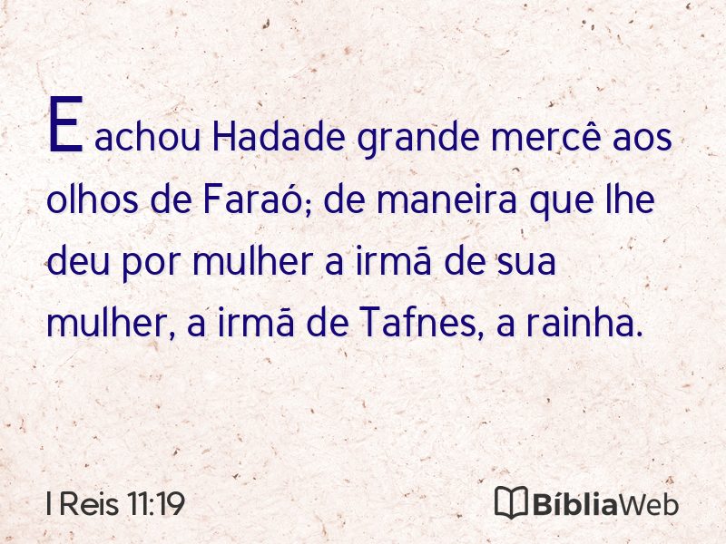 I Reis 11:19 em imagem para compartilhar