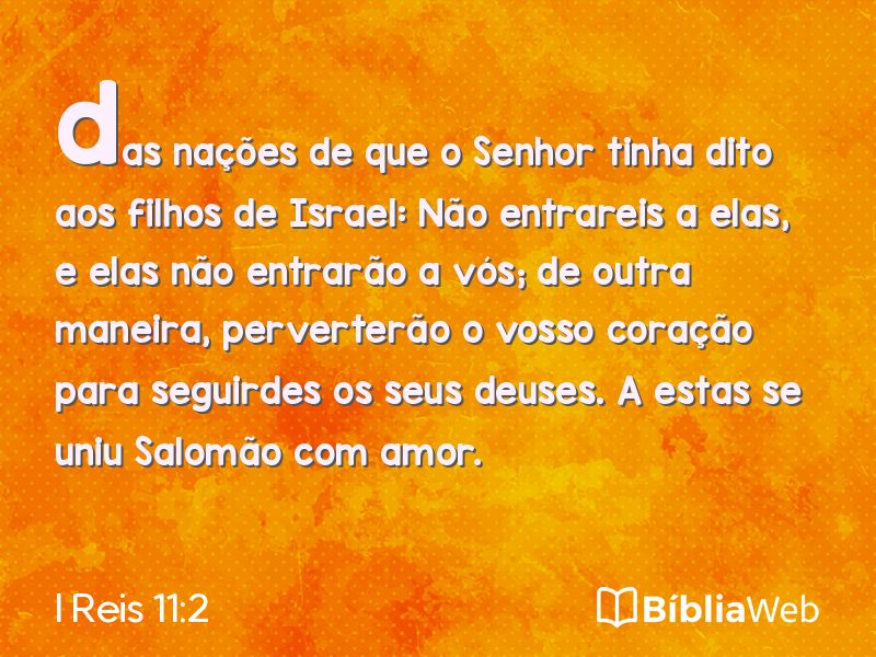 I Reis 11:2 em imagem para compartilhar