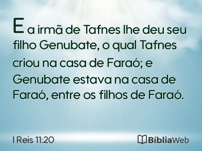 I Reis 11:20 em imagem para compartilhar