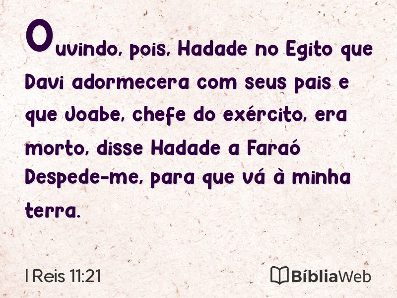 I Reis 11:21 em imagem para compartilhar