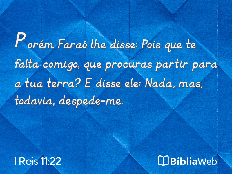I Reis 11:22 em imagem para compartilhar