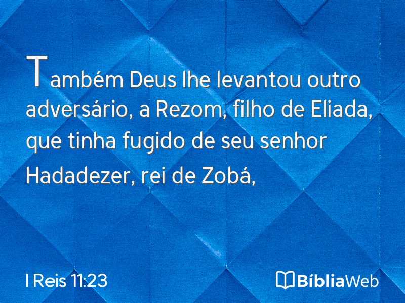 I Reis 11:23 em imagem para compartilhar