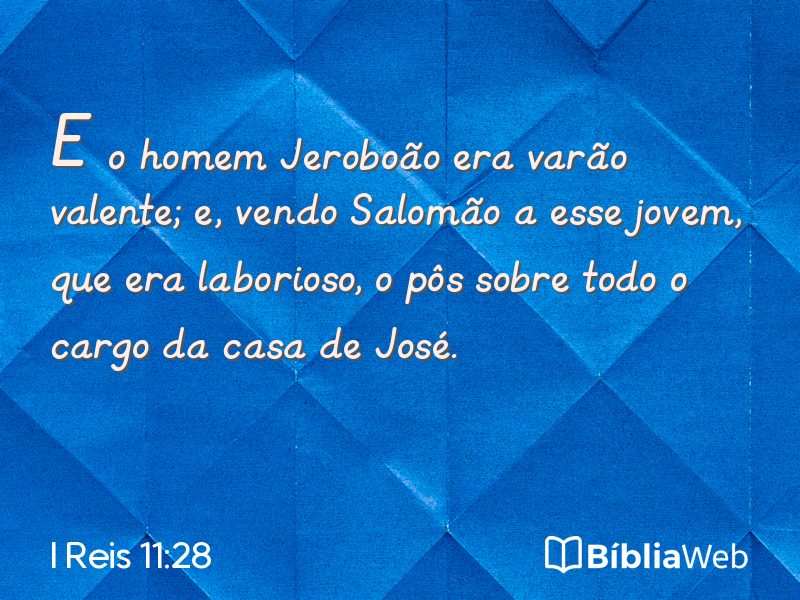 I Reis 11:28 em imagem para compartilhar
