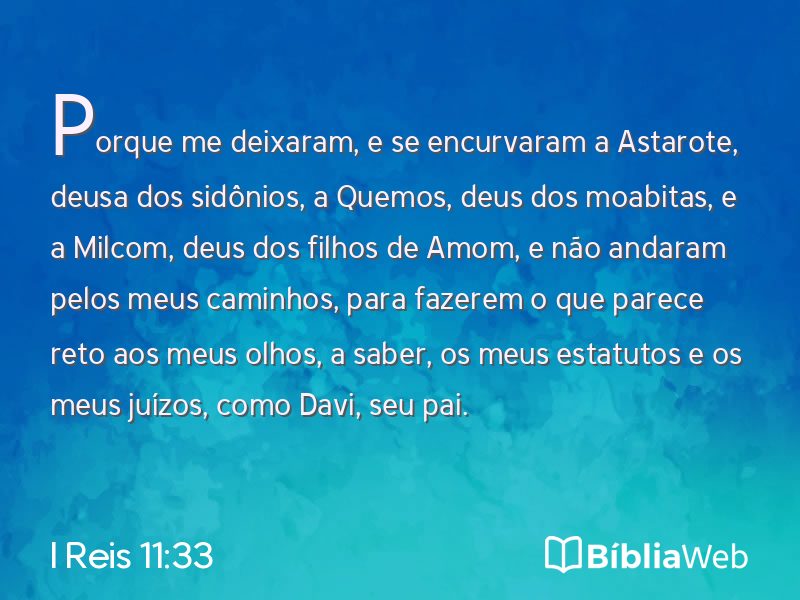 I Reis 11:33 em imagem para compartilhar