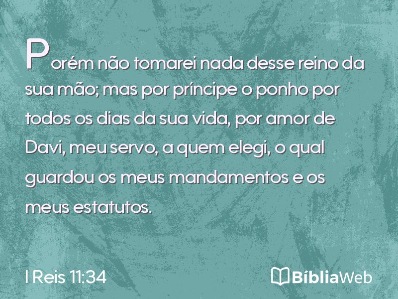 I Reis 11:34 em imagem para compartilhar