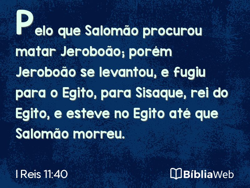 I Reis 11:40 em imagem para compartilhar