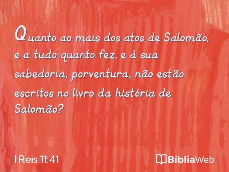 I Reis 11:41 em imagem para compartilhar