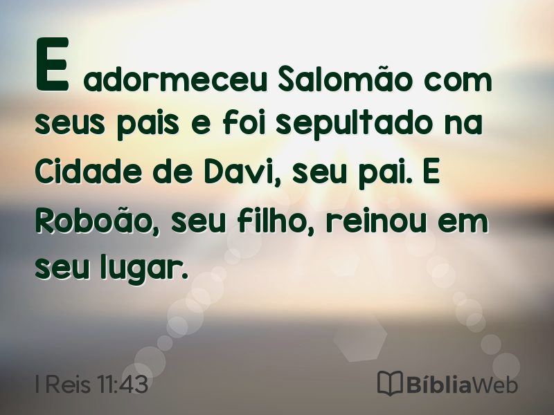 I Reis 11:43 em imagem para compartilhar