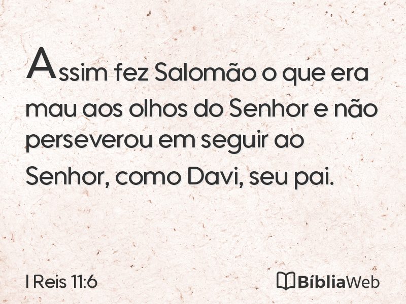 I Reis 11:6 em imagem para compartilhar