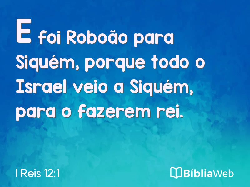 I Reis 12:1 em imagem para compartilhar