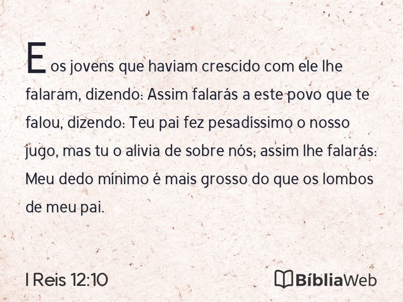 I Reis 12:10 em imagem para compartilhar