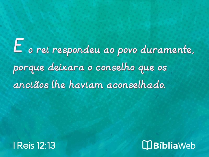 I Reis 12:13 em imagem para compartilhar