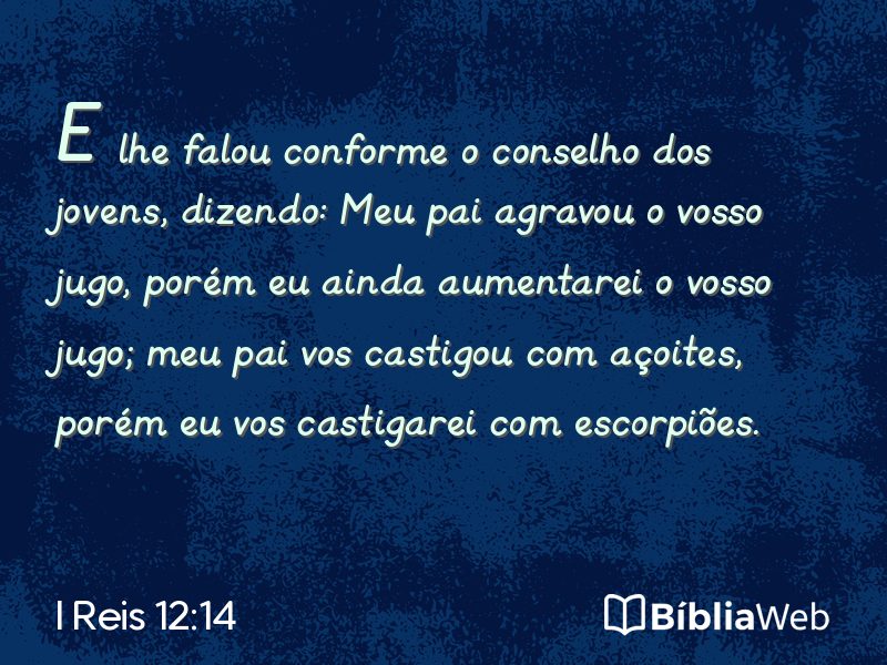 I Reis 12:14 em imagem para compartilhar