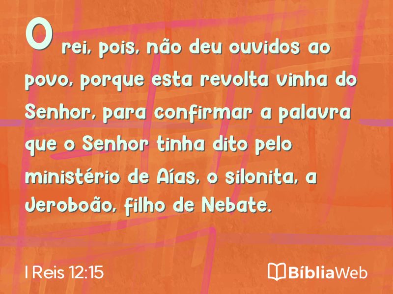 I Reis 12:15 em imagem para compartilhar