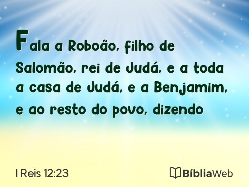 I Reis 12:23 em imagem para compartilhar