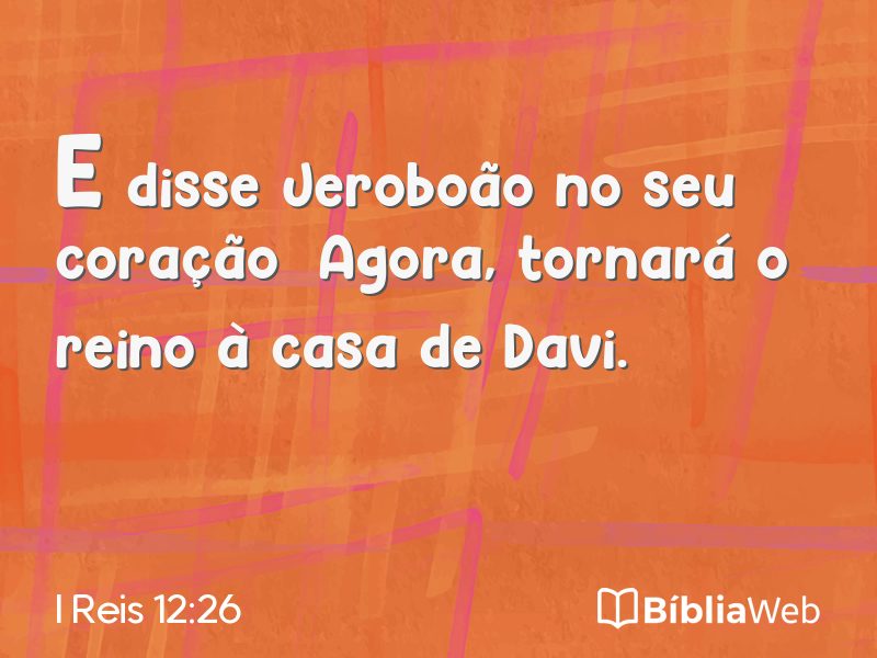 I Reis 12:26 em imagem para compartilhar