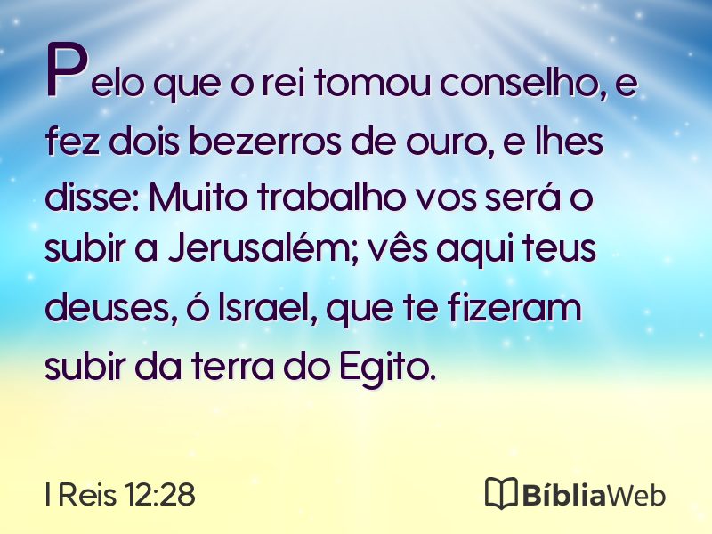 I Reis 12:28 em imagem para compartilhar