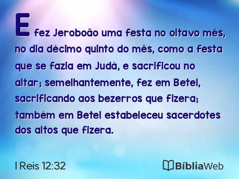 I Reis 12:32 em imagem para compartilhar