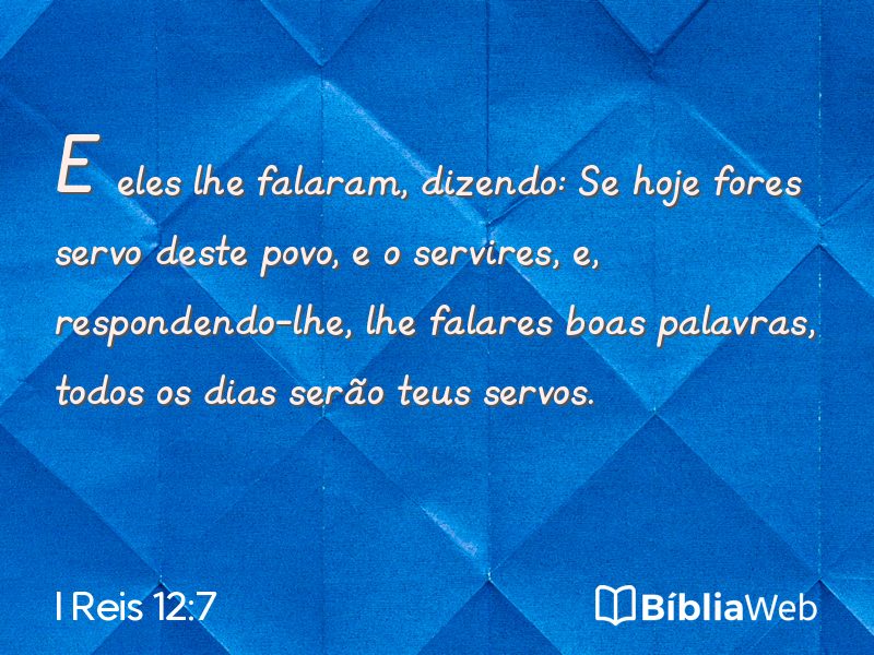 I Reis 12:7 em imagem para compartilhar