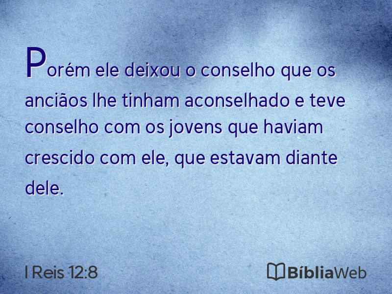 I Reis 12:8 em imagem para compartilhar