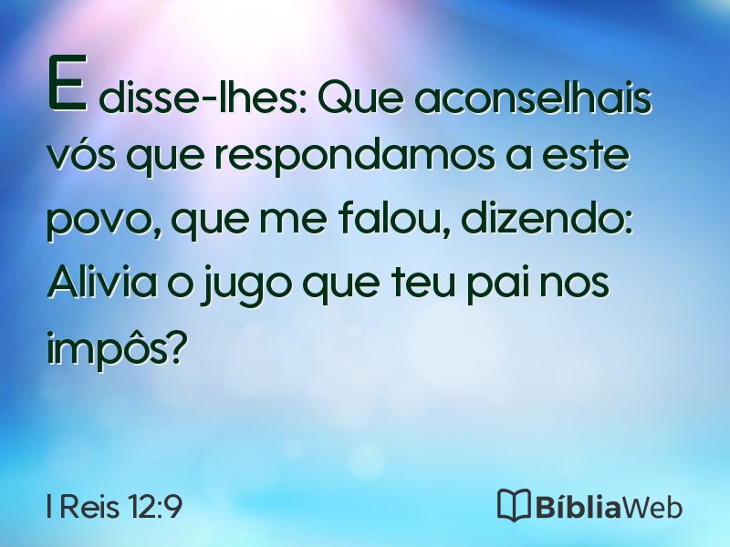 I Reis 12:9 em imagem para compartilhar