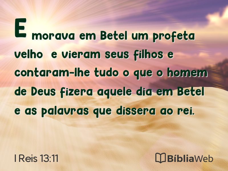 I Reis 13:11 em imagem para compartilhar