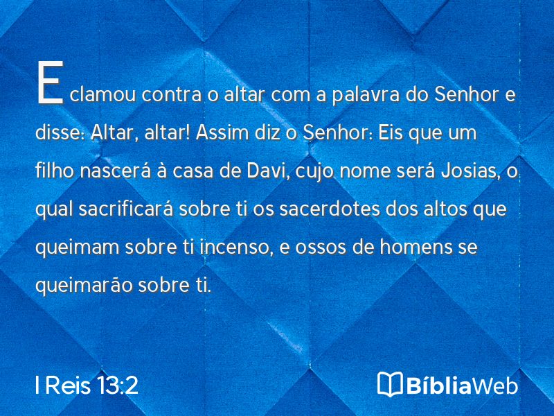 I Reis 13:2 em imagem para compartilhar